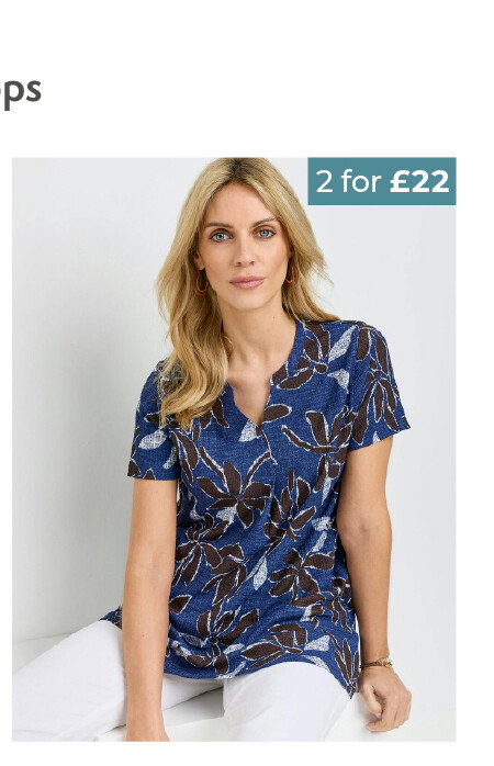 Textured Notch Neck Printed Tunic Top