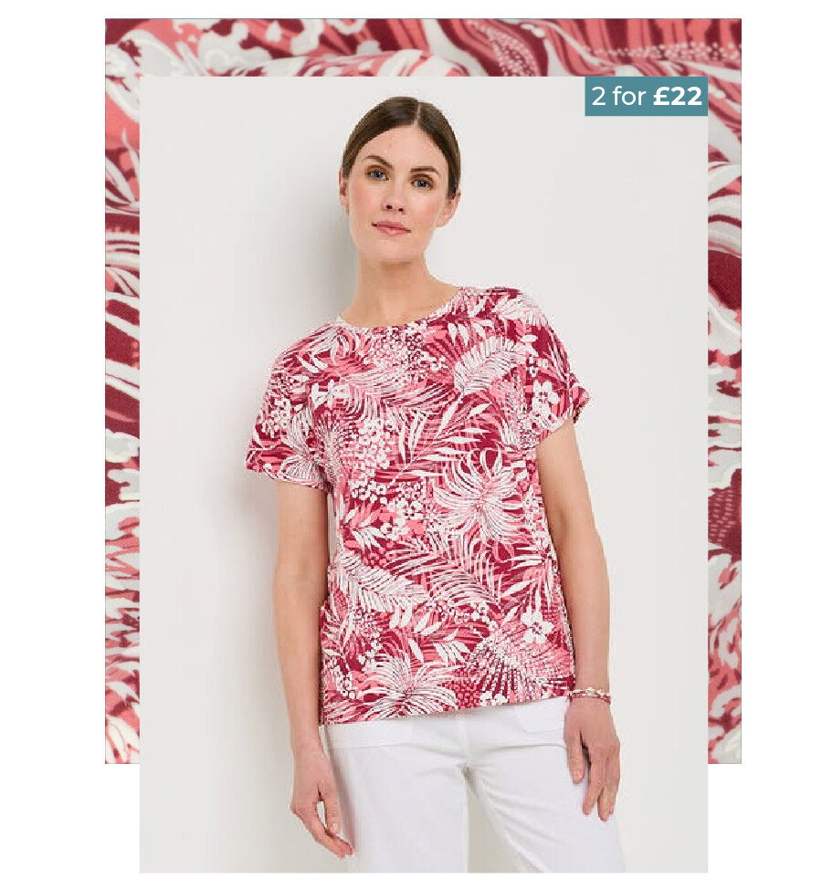 Isle Printed Crew Neck Top