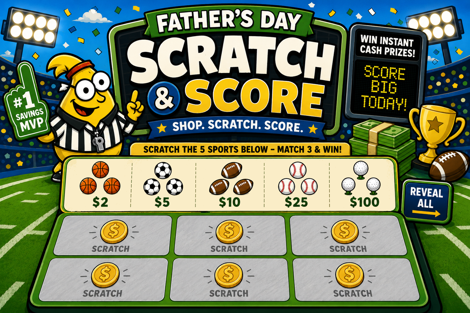Scratch & Score game board