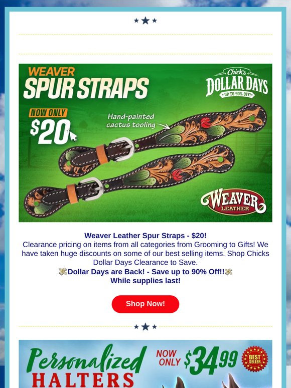 Weaver Spur Straps $20💸 Dollar Day$ Deal