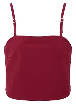 Cropped Connection Tank - red