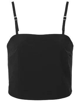 Cropped Connection Tank - black