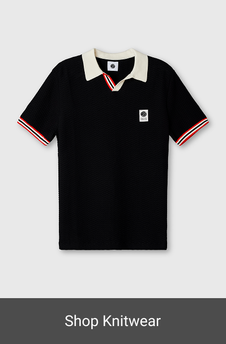 Black stratosphere knit polo