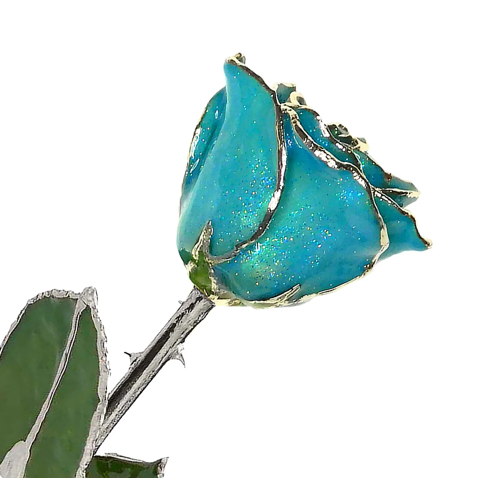 Image of Silver Forever Rose - Aquamarine Sparkle (March Birthstone)