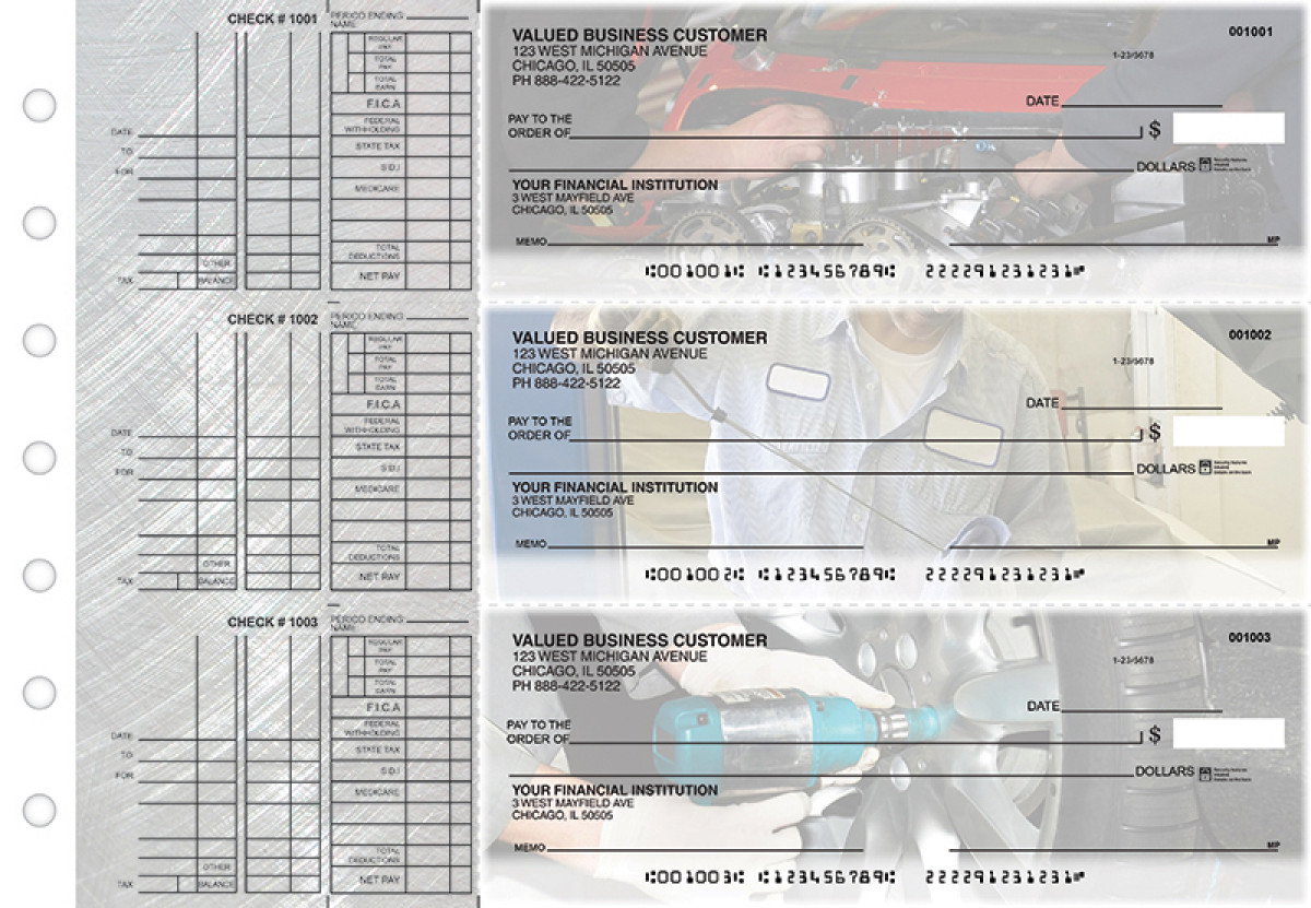 Image of Mechanic Multi Purpose Designer Business Checks 