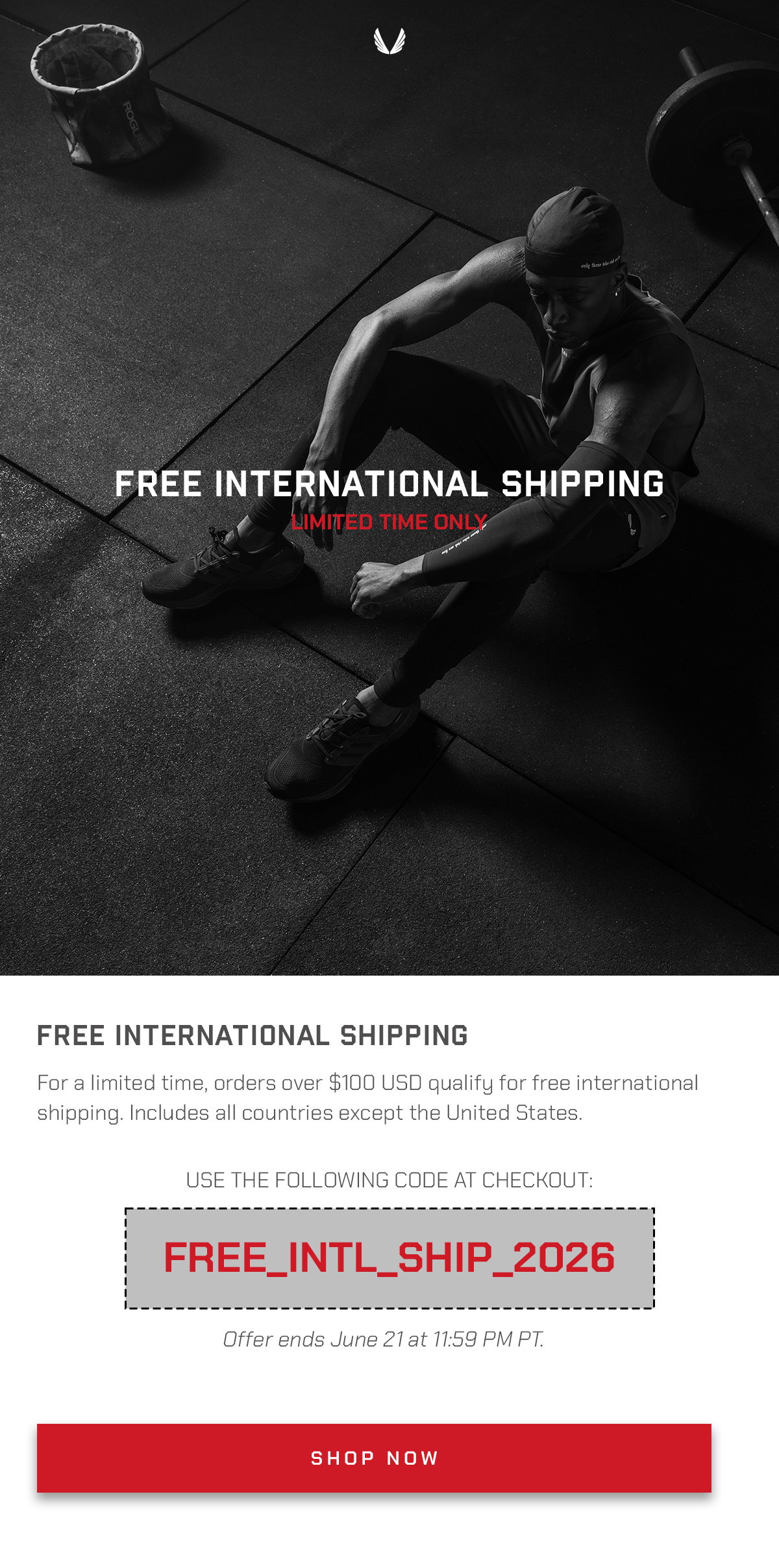 For a limited time, orders over $100 qualify for free international shipping.
