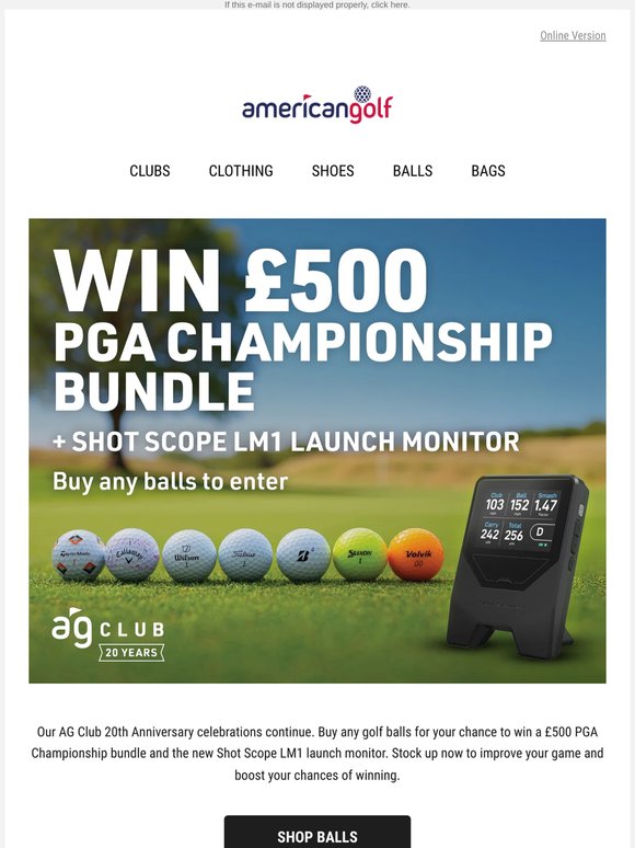 Win a £500 PGA Championship Bundle