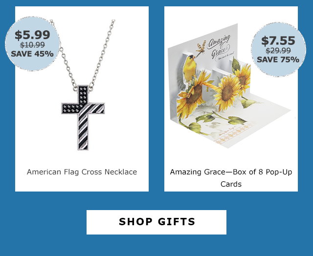 American Flag Cross Necklace | Amazing Grace Pop-Up Cards, Box of 8