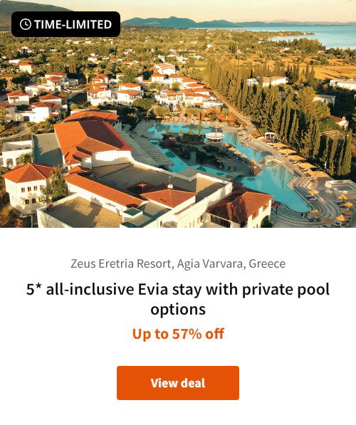 5* all-inclusive Evia stay with private pool options