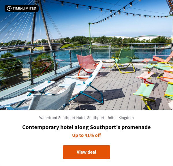 Contemporary hotel along Southport's promenade