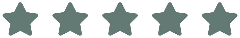 Five green stars in a row, unfilled rating icons.
