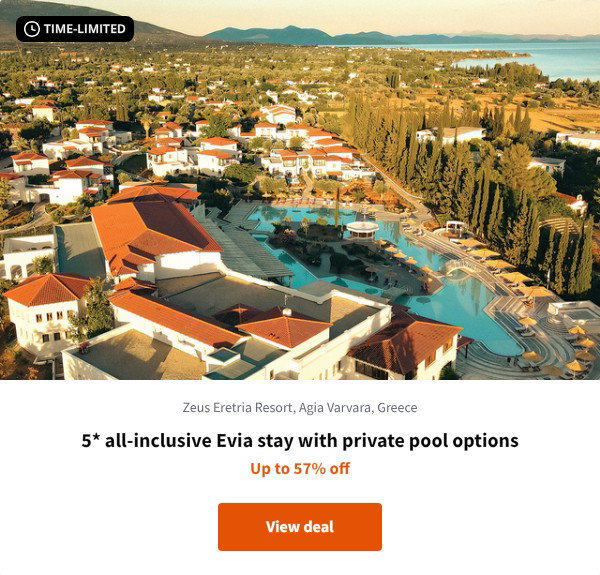 5* all-inclusive Evia stay with private pool options