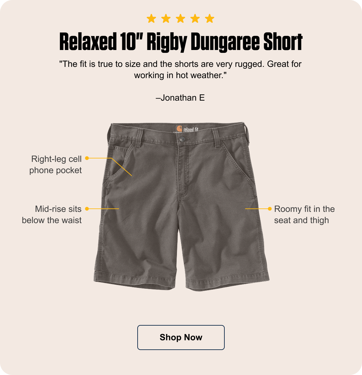 Shop Men’s 10” Rigby Dungaree Short