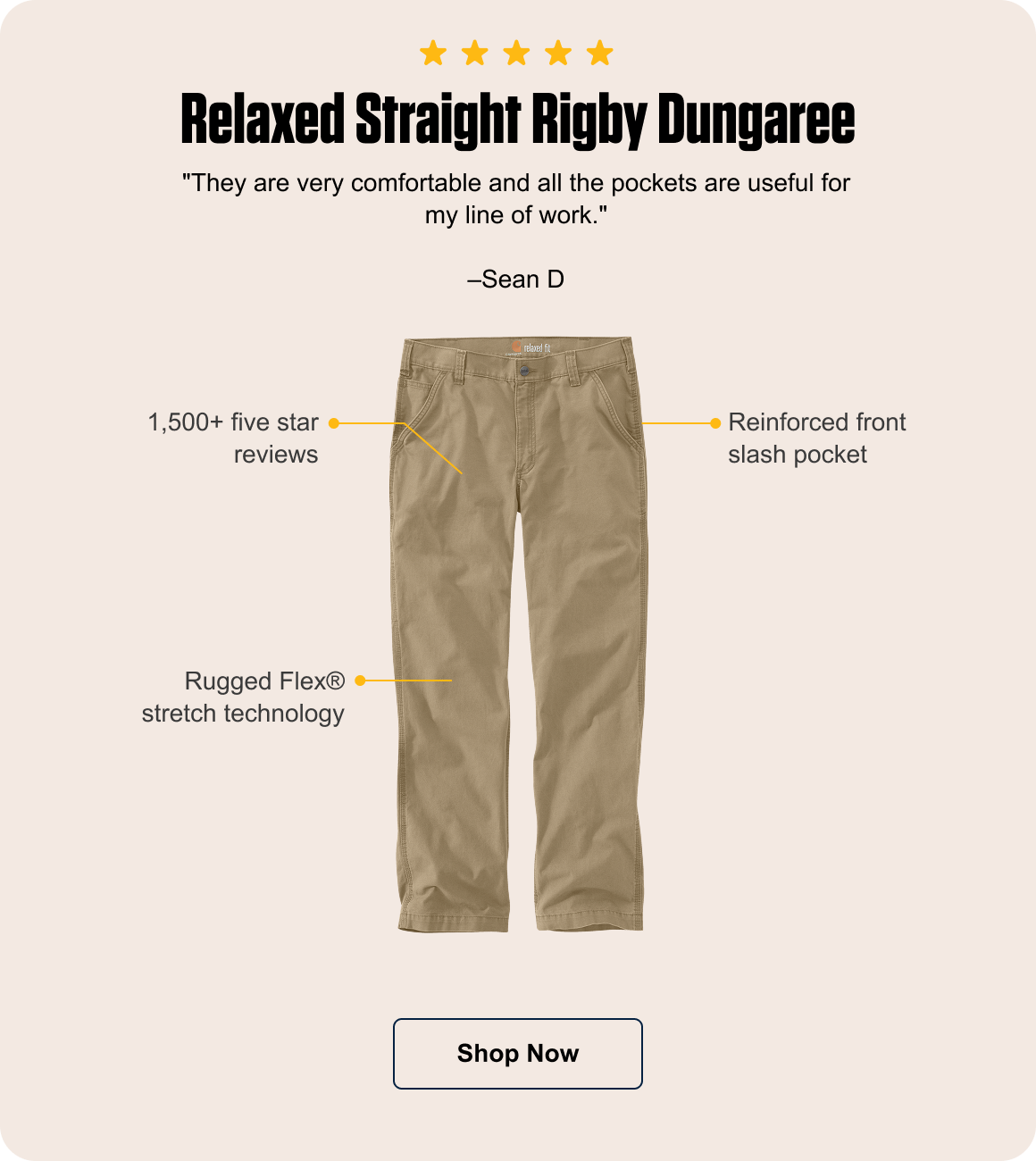 Shop Men’s Relaxed Straight Rigby Dungaree