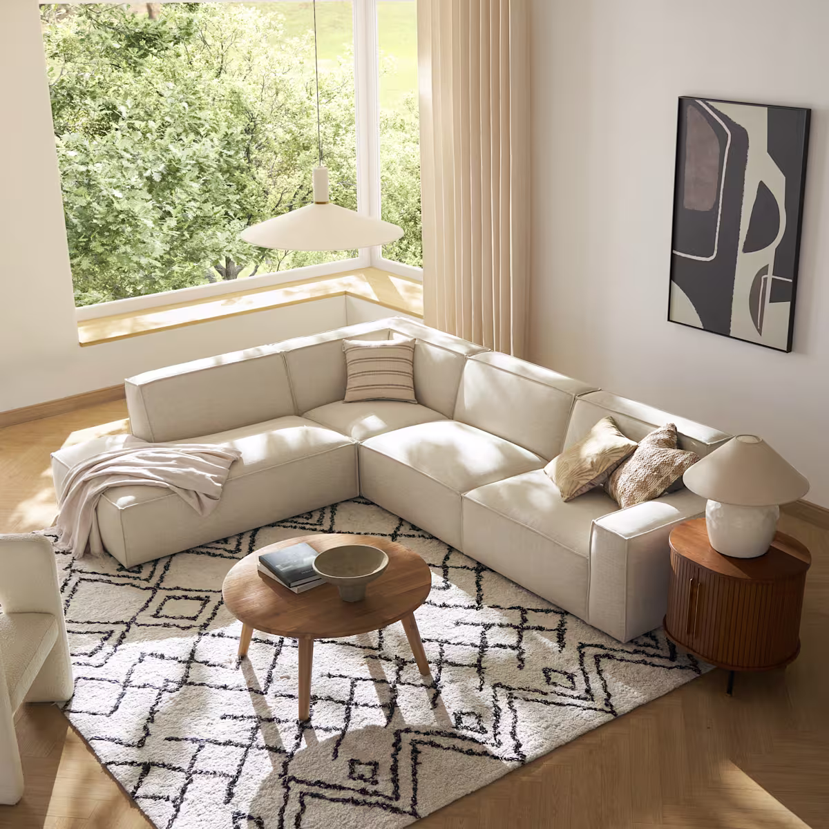 Image of Jonathan Extended Side Chaise Sectional Couch