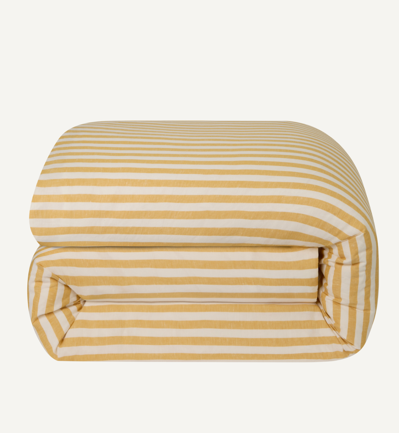 Honey Pembroke Stripe Linen Blend Duvet Cover