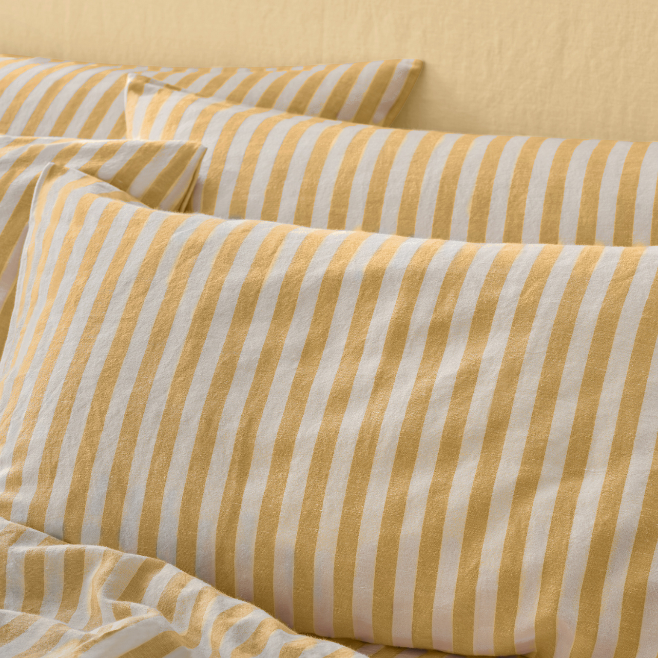 Honey Pembroke Stripe Linen Blend Duvet Cover
