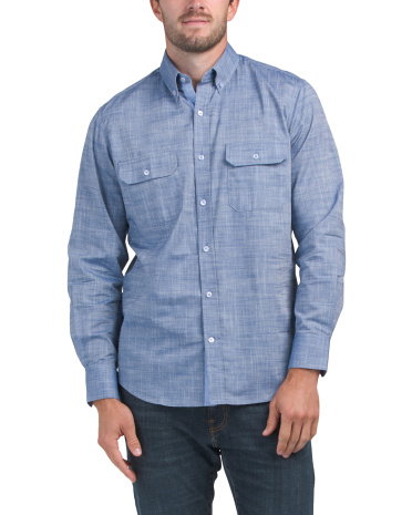 Signature Chambray Shirt For Men, Cotton
