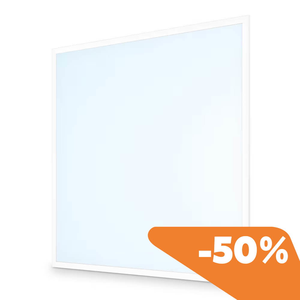 60 x 60 cm LED panel on a white background showing the discount percentage