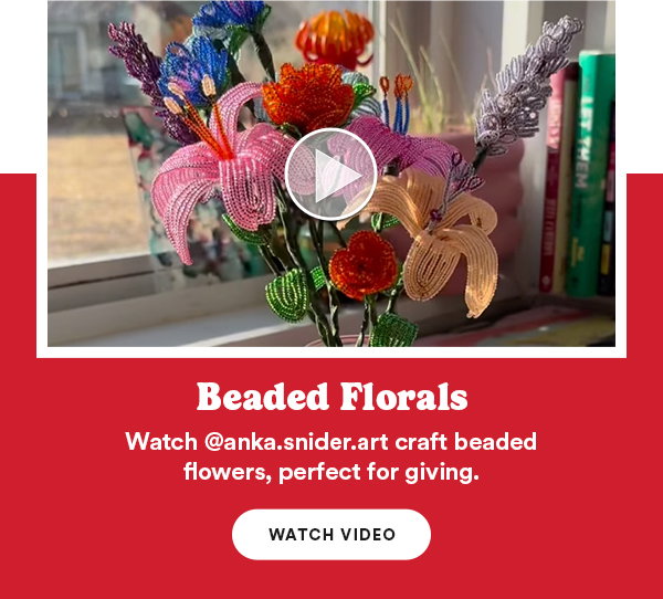 Beaded Florals Watch @anka.snider.art craft beaded flowers, perfect for giving. Watch Video