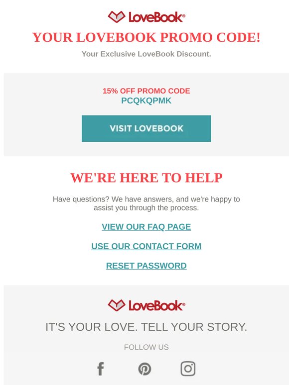 Your LoveBookOnline.com Promo Code