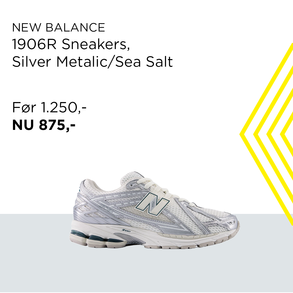 1906R Sneakers, Silver Metalic/Sea Salt, 37.5