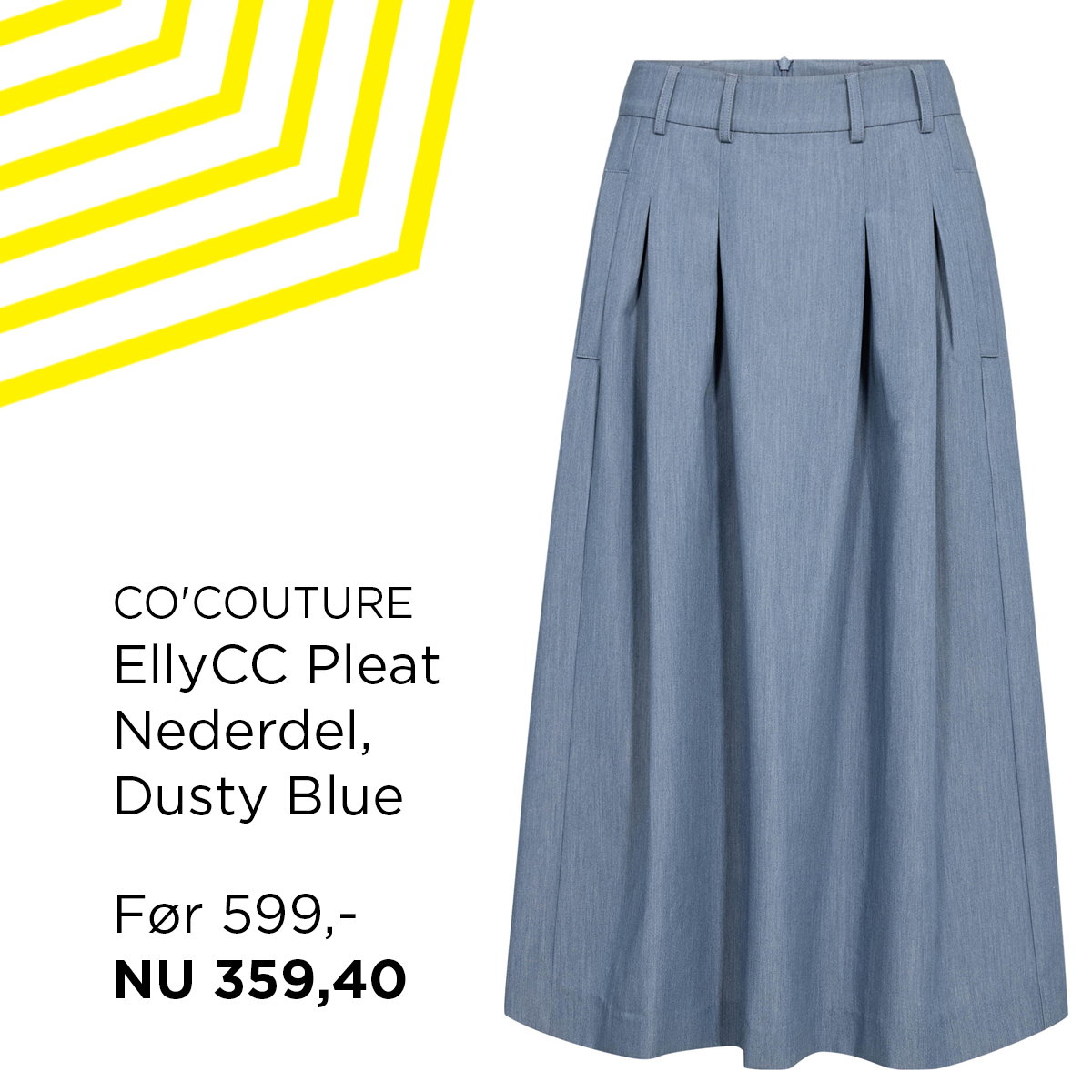 EllyCC Pleat Nederdel, Dusty Blue