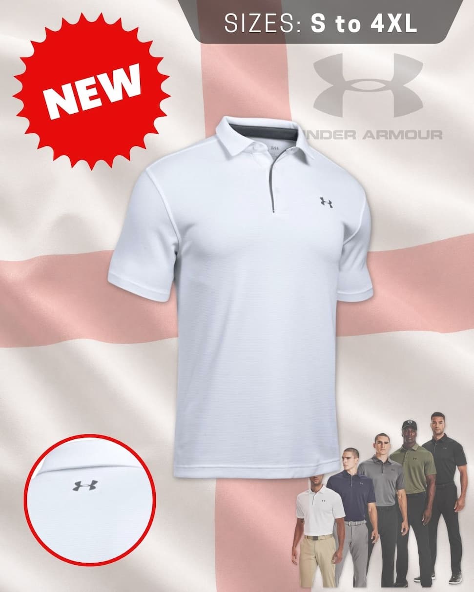 Under Armour Mens 2026 Golf Tech Wicking Textured Soft Light Polo Shirt