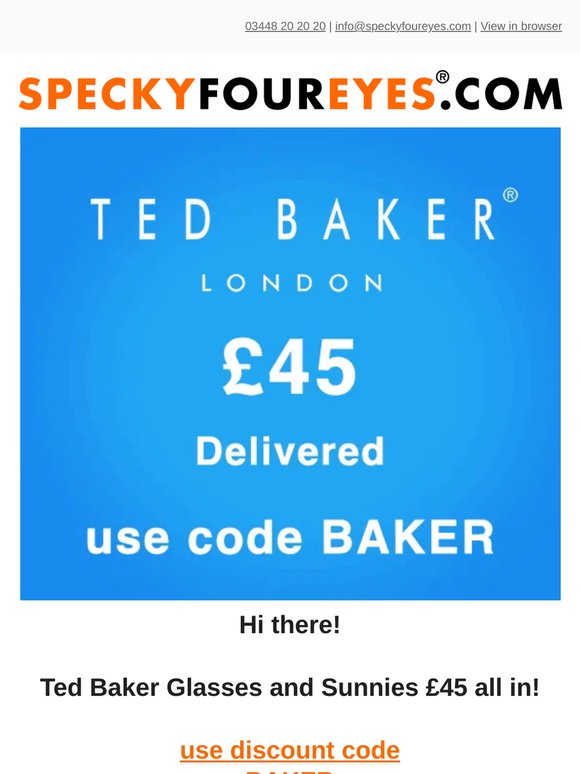 Ted Baker Glasses & Sunnies – Only £45, Delivered!