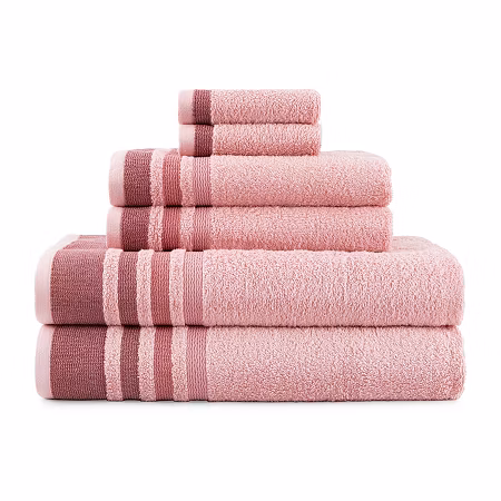 Image of Home Expressions Solid & Stripe Bath Towel