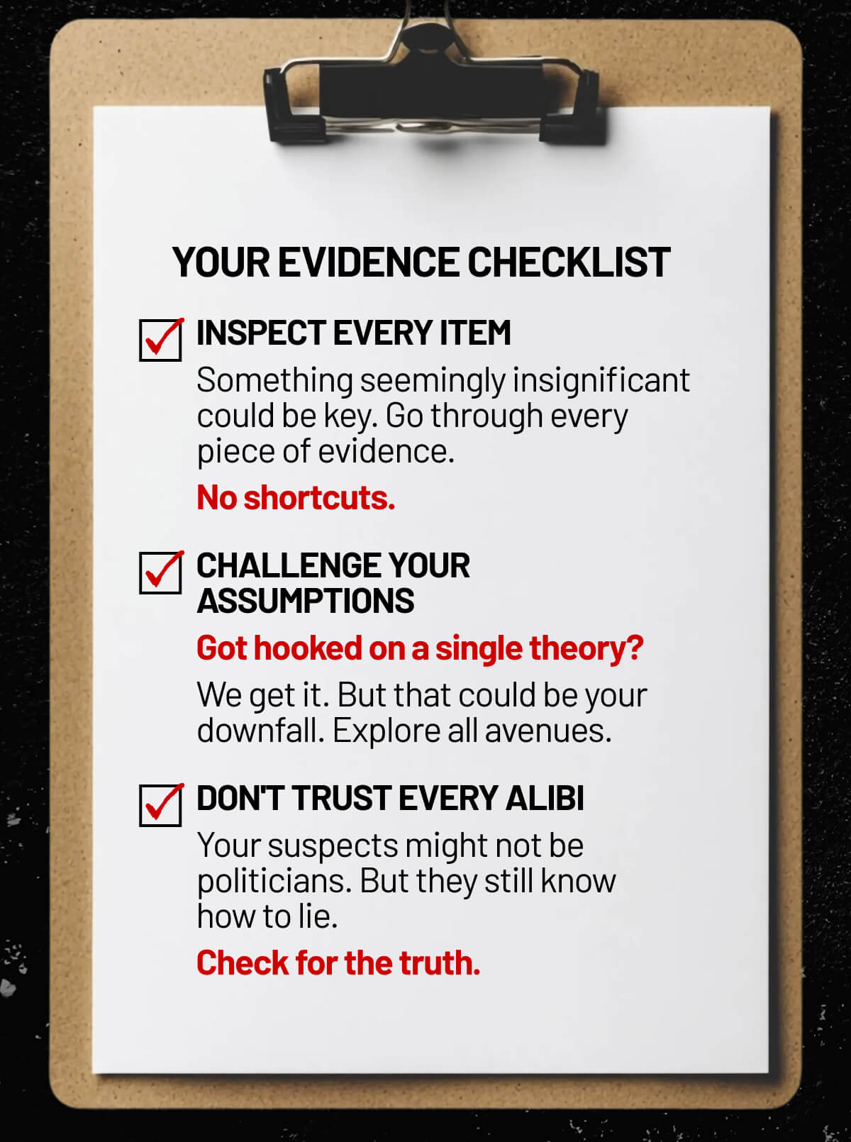 Your Evidence Checklist