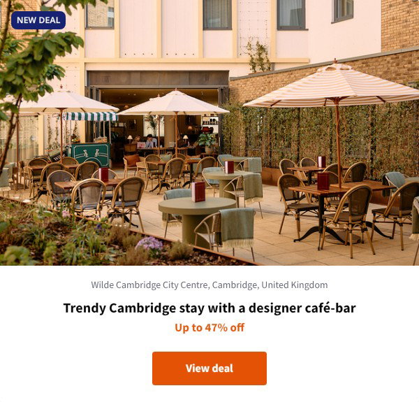 Trendy Cambridge stay with a designer café-bar