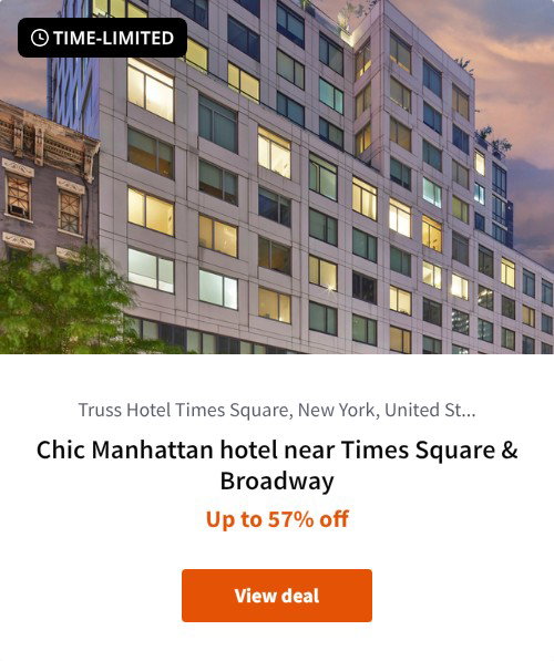 Chic Manhattan hotel near Times Square &amp; Broadway