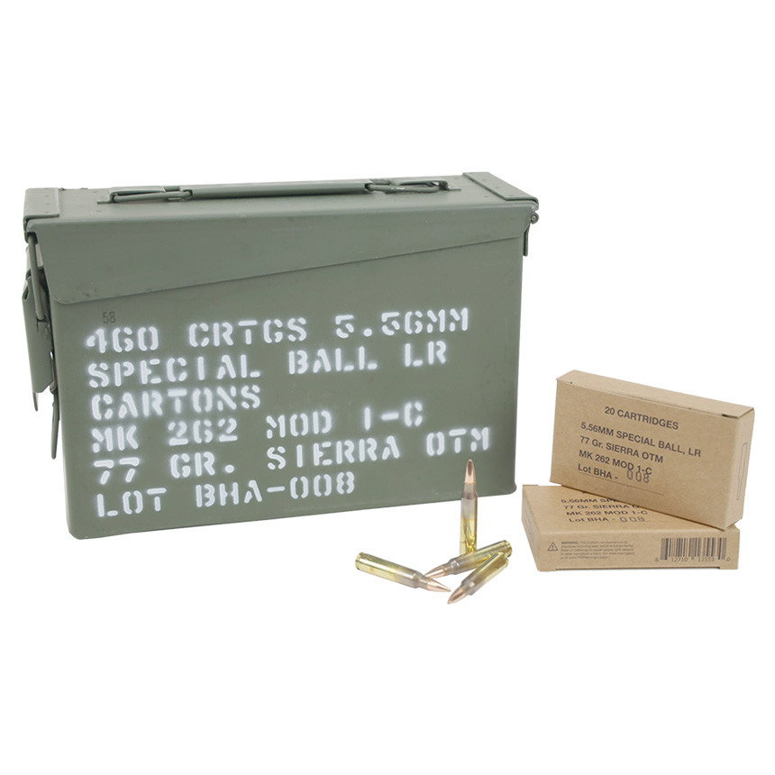 Image of Black Hills MK262 MOD 1-C 5.56 77 Gr MK Ammunition 460 CT