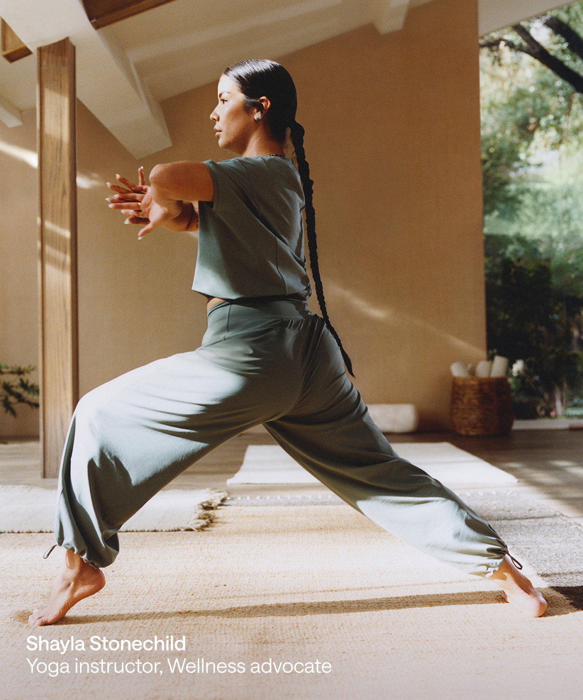 Shayla Stonechild
Yoga instructor, Wellness advocate wearing lululemon new yoga collection