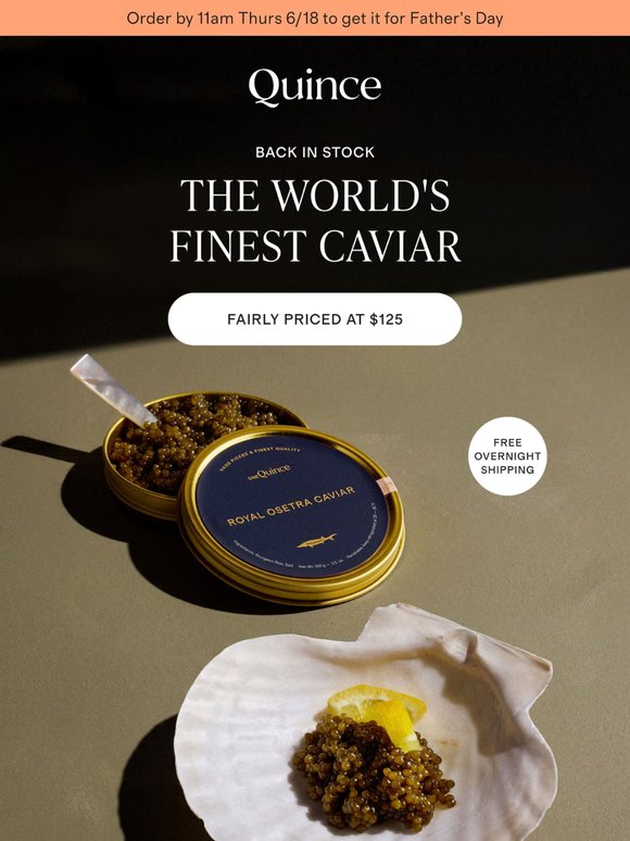 It’s back: Royal Osetra Caviar