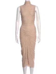 Mock Neck Midi Length Dress