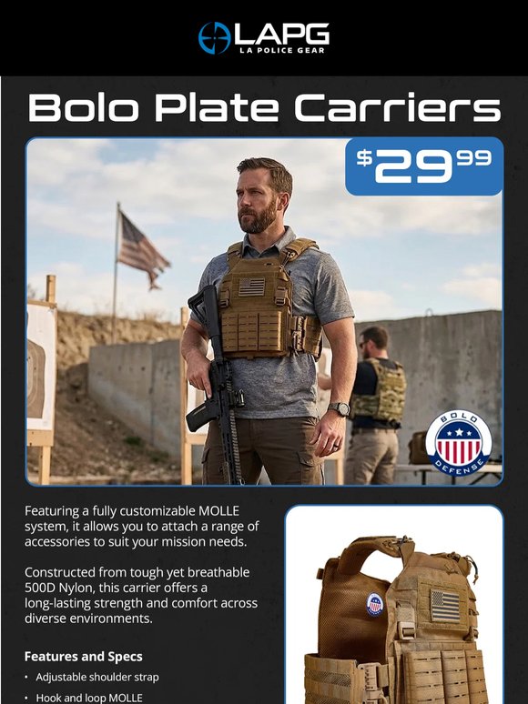 New Closeout Alert: Bolo Plate Carrier