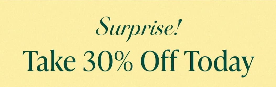 Surprise! Take 30% Off Today. Use code FLASH