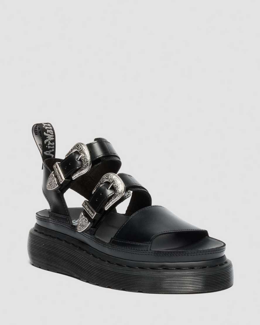 Image of Gryphon Quad Leather Gladiator Platform Sandals