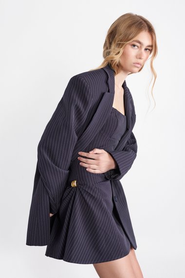 Premium Pinstripe Oversized Blazed