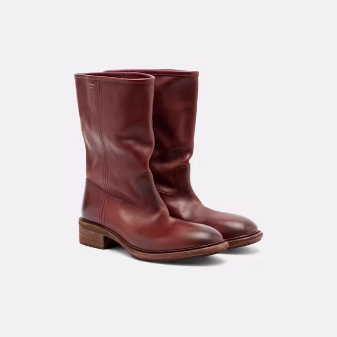 Leather Mid-Calf Boots
