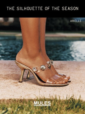 A close-up photo shows a person's foot wearing brown "ASHAA" beaded vegan suede kitten heel thong sandals. Overlaid black text at the top reads "FLIP FLOPS BUT CHIC" and white text at the bottom reads "THONG SANDALS".