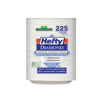 Hefty Diamond Compostable Lunch Plates