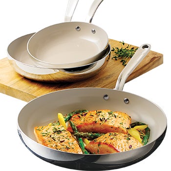 Tramontina Tri-Ply Clad Stainless Steel Ceramic Nonstick Fry Pan Set