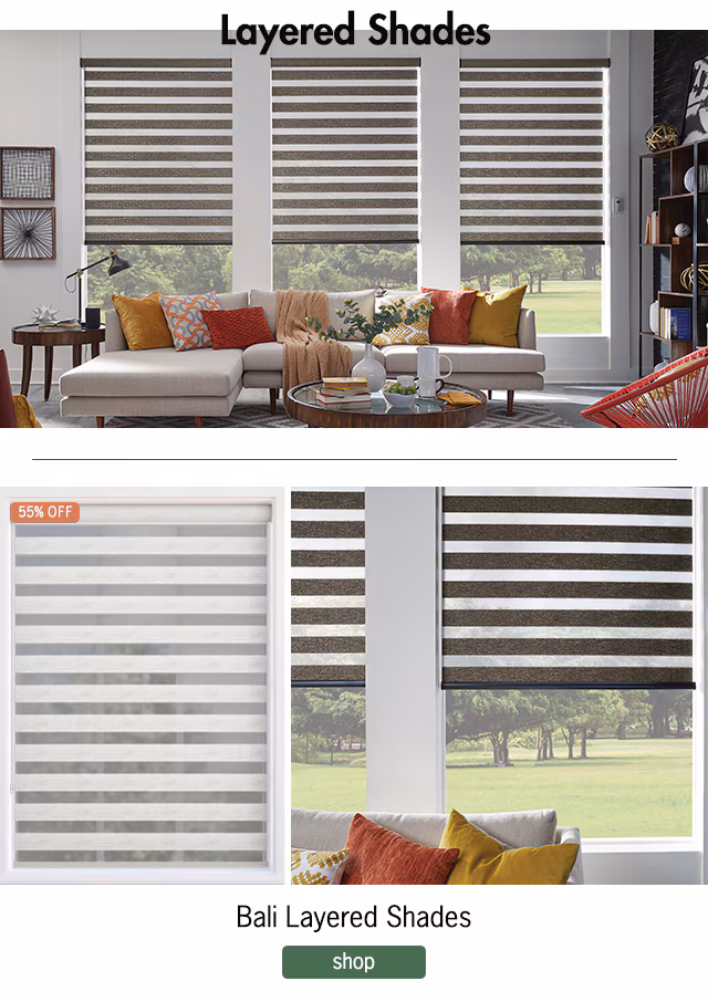 take 55% off Bali Layered Shades