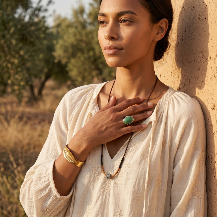 Woman wearing T.R.U. Jewelry