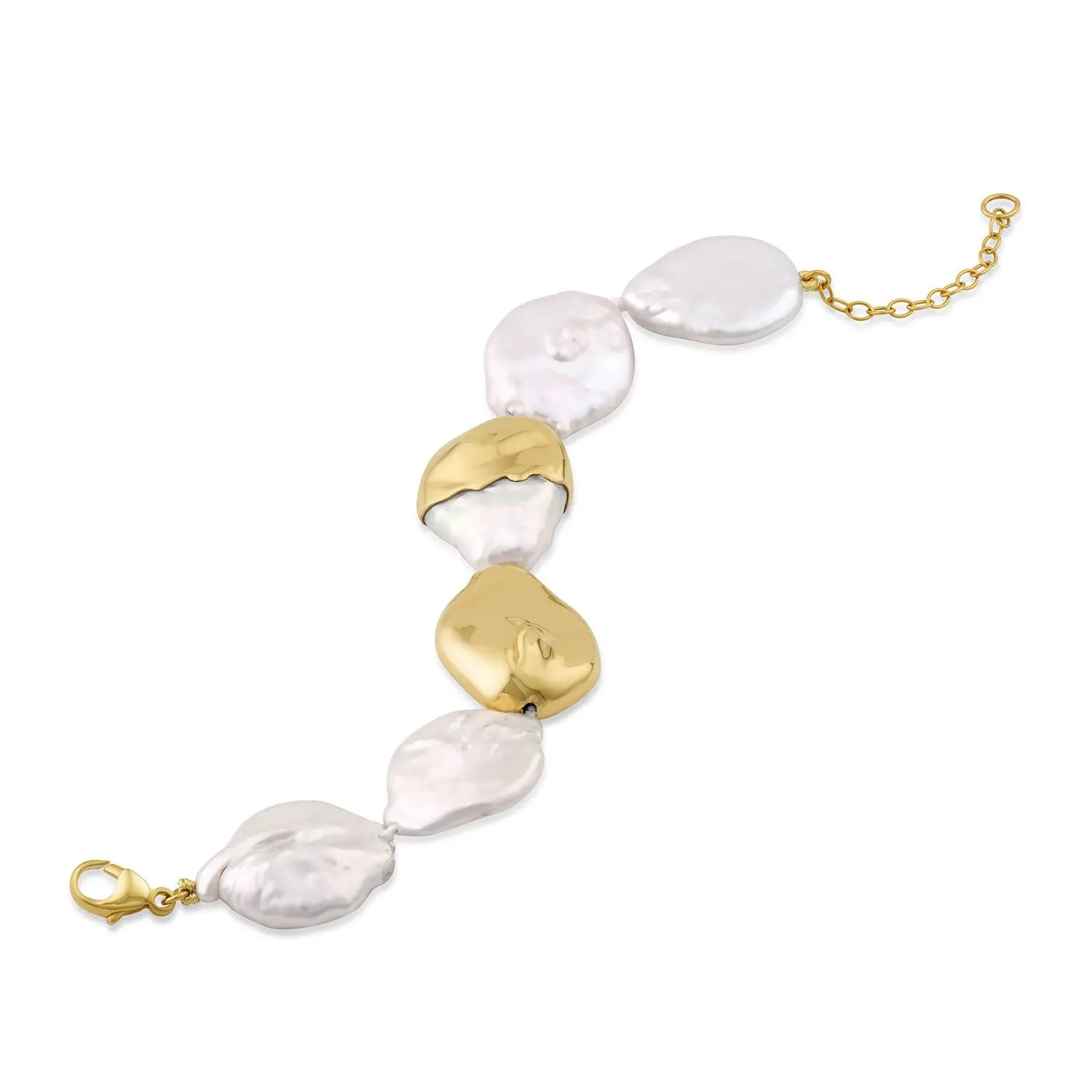 Image of Gold-Dipped Baroque Pearl Bracelet