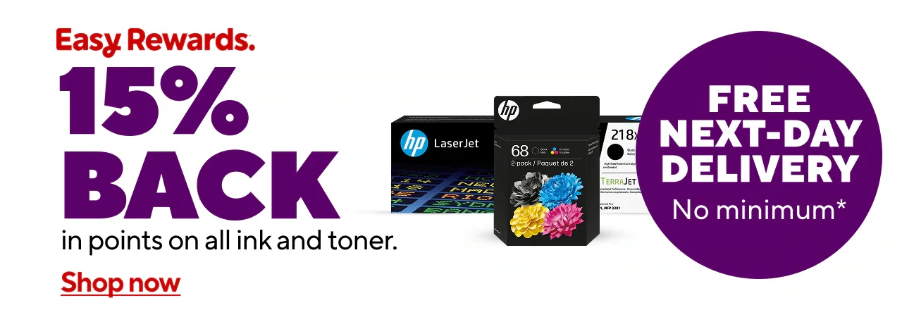 15% Back in Points on all ink & toner.