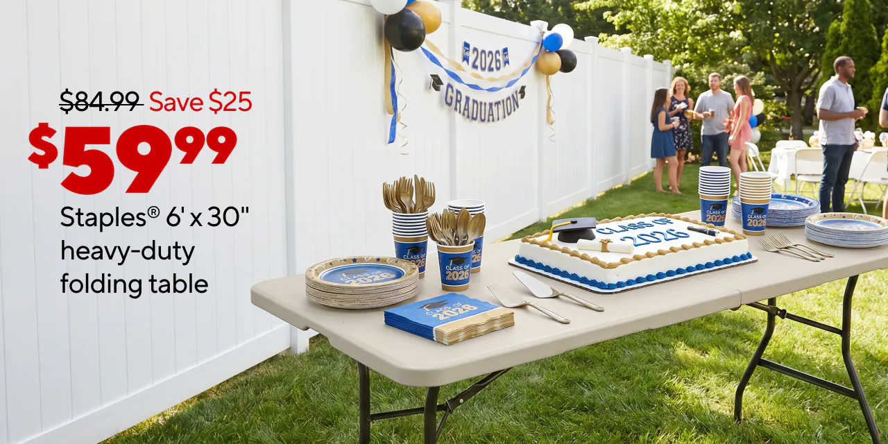 Staples Heavy Duty 6ft Bifold only $59.99